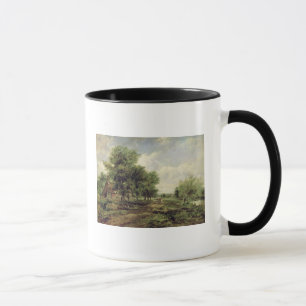 樹木が茂った川の景色 マグカップ
