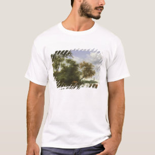 樹木が茂った川の景色 Tシャツ