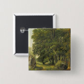 樹木が茂った景色(パネルの紙の油) 缶バッジ (正面&裏面)