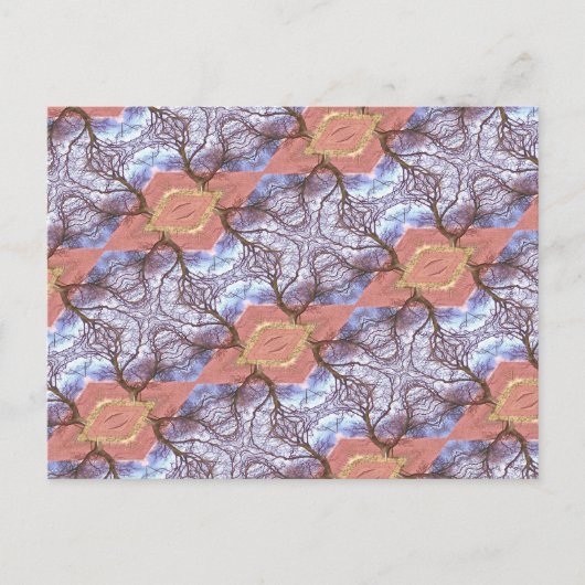 樹木とフィールドのパターン ポストカード (正面)