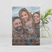 樹木と山々を描いた冬の風景の線画(写真あり) シーズンカード (スタンド正面)