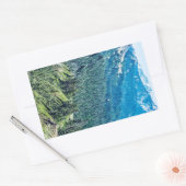 樹木と畝 長方形シール (封筒)