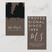 樹木のトリミング造園はっきりしたパインツリーブラウン 名刺 (正面/裏面)