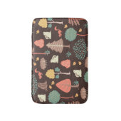 樹木の動物：手書きの自然シーン。 バスマット (正面縦)