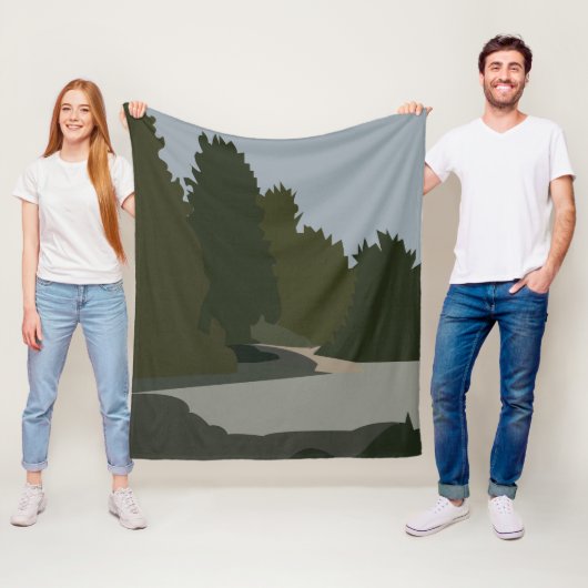 樹木の森の自然パターン フリースブランケット (インサイチュ)