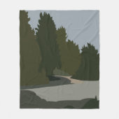 樹木の森の自然パターン フリースブランケット (正面)
