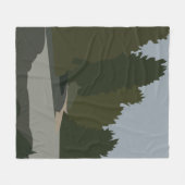 樹木の森の自然パターン フリースブランケット (正面(横))