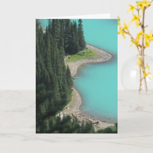 樹木の水の風景 カード (黄色い花)