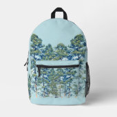 樹木の立ち並び プリントバックパック (正面)
