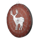 樹木の背景に鹿フェイクのシルエット ダーツボード (正面右)