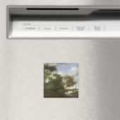 樹木の茂った川の風景 マグネット (インサイチュ (食洗機))