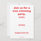 樹木トリミングパーティの招待状 セーブザデート (裏面)