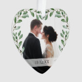 樹木フレーム |特別な日付と2枚の写真 オーナメント (正面)