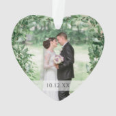 樹木フレーム |特別な日付と2枚の写真 オーナメント (裏面)