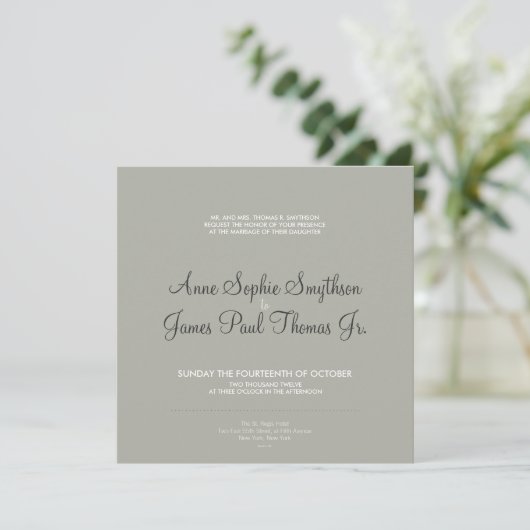 樹木モダン結婚式招待状 招待状 (スタンド正面)