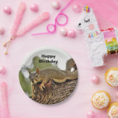 樹木リクライニングリス誕生日 ペーパープレート (パーティー)