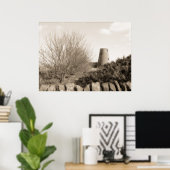 樹木付きオールドミル – スコットランド ポスター (ホームオフィス)