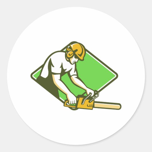 樹木外科専門家の育樹専門家の樵のチェーンソー ラウンドシール (正面)