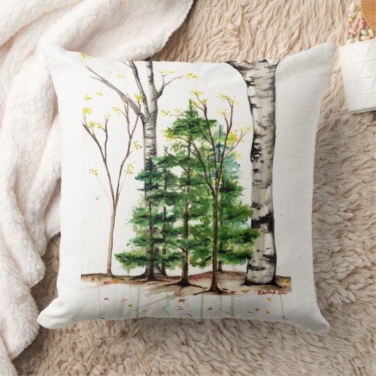 樹木枕 クッション (ブランケット)