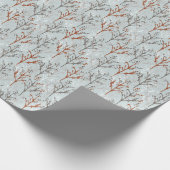 樹木林の青いパターン ラッピングペーパー (角)