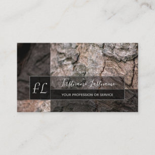 樹木樹木表面素朴長方形モノグラム 名刺
