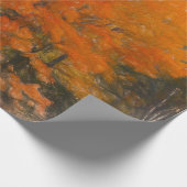 樹木秋ウッドランドフォレストオレンジスケッチアート ラッピングペーパー (角)