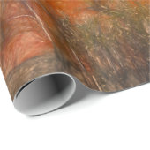 樹木秋ウッドランドフォレストオレンジスケッチアート ラッピングペーパー (ロールコーナー)