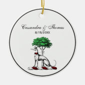 樹木紋章を持つグレイハウンドウィペット セラミックオーナメント (正面)