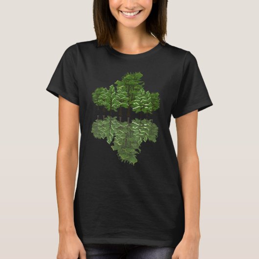 樹木自然野生生物野外反射フォレスト Tシャツ (正面)