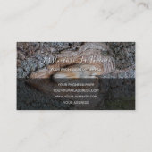 樹木表面オーガニック灰色長方形モノグラム 名刺 (裏面)