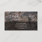 樹木表面素朴灰色長方形モノグラム 名刺 (裏面)