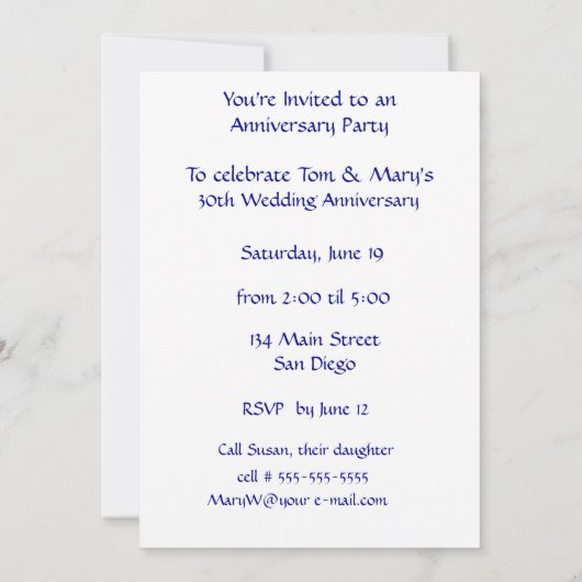 樹木記念日の森パーティー30 招待状 (裏面)