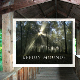 樹木越しの朝日、Effigy Mounds、IA ポストカード