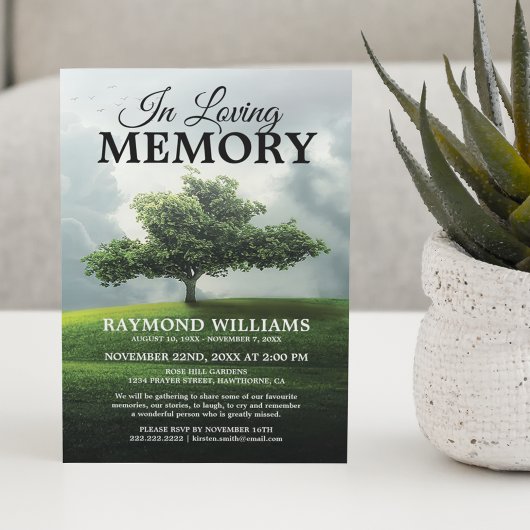 樹木追悼式 | 公園での生命の祝祭 招待状