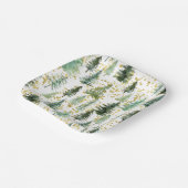 樹木金ゴールドグリッター紙プレート ペーパープレート (傾斜あり)