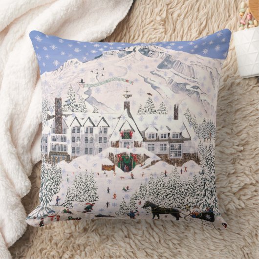 樹木限界線ロッジの~の山のフードの枕 クッション (ブランケット)