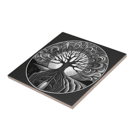 樹木陶磁器タイル タイル (側面)