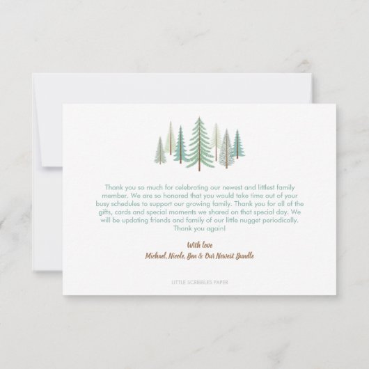 樹林文具パーソナライズされた具 サンキューカード (裏面)