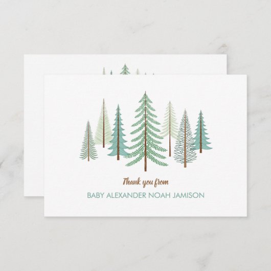 樹林文具パーソナライズされた具 サンキューカード (正面/裏面)