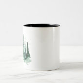 樹水色絵画松林 ツートーンマグカップ (中央)