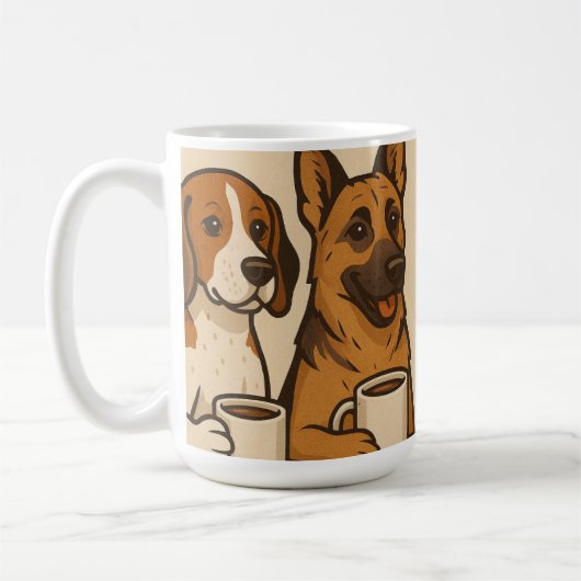 樹皮と醸造：誰もが尾を持っている コーヒーマグカップ (左)