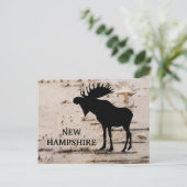 樹皮に黒いシルエットのムース樺の木 ポストカード (スタンド正面)