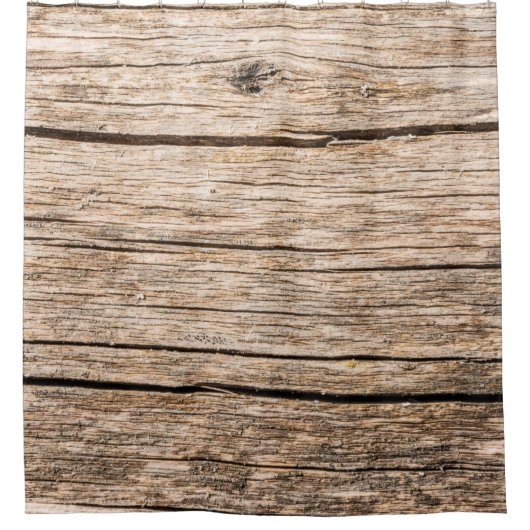 樹皮のない古い木の丸太の質感 シャワーカーテン (正面)