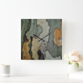 樹皮のカムフラージュ スクエア壁時計 (ホーム)