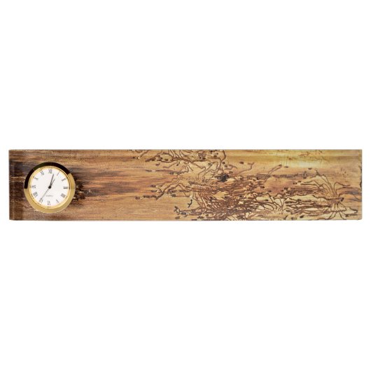 樹皮のシロアリのトンネル デスクネームプレート (正面)