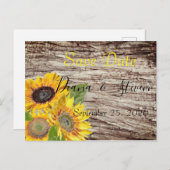 樹皮の後ろに咲くひまわり ポストカード (正面/裏面)