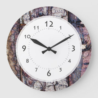 樹皮の樵または大工のオフィス ラージ壁時計