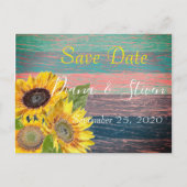樹皮はがきの背景にヒマワリ ポストカード (正面)