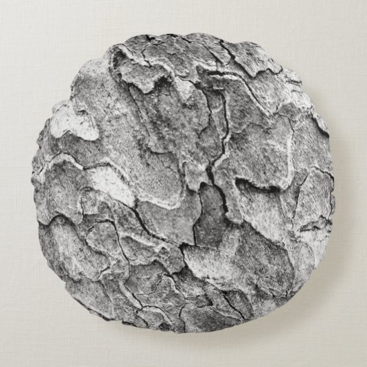 樹皮を付けた枕 ラウンドクッション (正面)