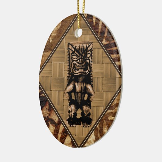 樹皮布のTikiのヴィンテージのサーフボードのオーナメント セラミックオーナメント (左)